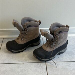 The North Face Tan and Black Winter Boots